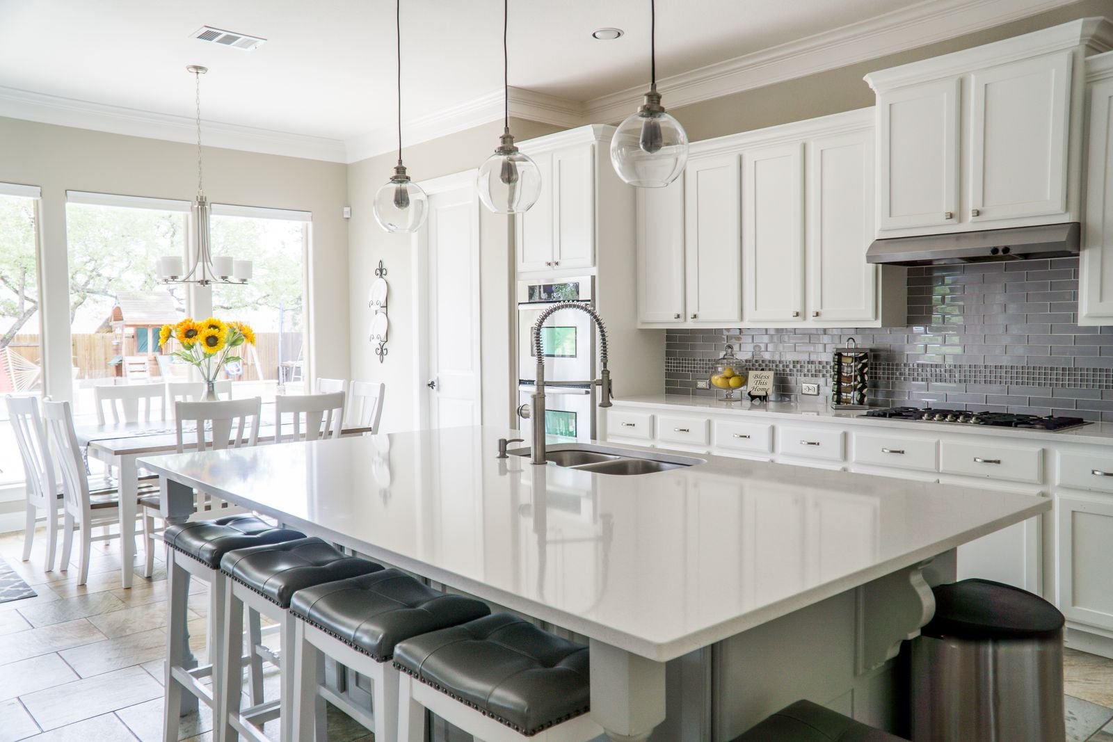 Clean bright kitchen after move-in cleaning in a Marietta, GA home